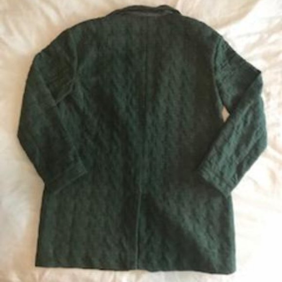 NWT Anthropologie Cartonnier Oversized Green Houndstooth Blazer Size M - Picture 2 of 10